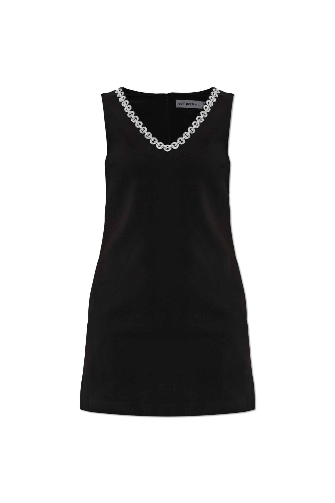 Self-Portrait Dress with shimmering crystals at the neckline